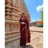 Generic Women's Jacquard Self Design Bollywood Saree With Unstitched Blouse (5.5Mtr, Maroon)