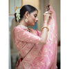 Generic Women's Art Silk Embellished Kanjivaram Saree With Unstitched Blouse (5.5Mtr, Peach)