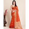 Generic Women's Silk Blend Printed Banarasi Saree With Unstitched Blouse (5.5Mtr, Red)