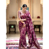 Generic Women's Art Silk Embellished Kanjivaram Saree With Unstitched Blouse (5.5Mtr, Purple)
