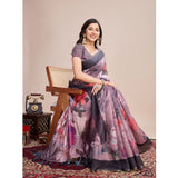 Generic Women's Georgette Embroidered  Saree With Unstitched Blouse (5.5Mtr, Multicolor)