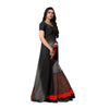 Generic Women's Georgette Printed Saree With Unstitched Blouse 5.5Mtr (Black)