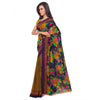 Generic Women's Faux Georgette Printed Saree With Unstitched Blouse 5.5Mtr (Gold)