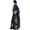 Generic Women's Faux Georgette Printed Saree With Unstitched Blouse 5.5Mtr (Blue)