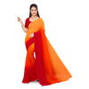 Generic Women's Georgette Solid Saree With Unstitched Blouse 5.5Mtr (Orange)