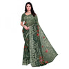 Generic Women's Faux Georgette Printed Saree With Unstitched Blouse 5.5Mtr (Green)
