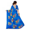 Generic Women's Faux Georgette Printed Saree With Unstitched Blouse 5.5Mtr (Blue)