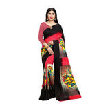 Generic Women's Georgette Printed Saree With Unstitched Blouse 5.5Mtr (Pink)