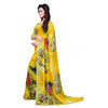 Generic Women's Faux Georgette Printed Saree With Unstitched Blouse 5.5Mtr (Yellow)
