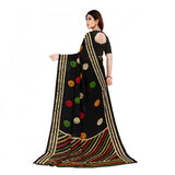 Generic Women's Faux Georgette Printed Saree With Unstitched Blouse 5.5Mtr (Multicolor)