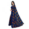 Generic Women's Faux Georgette Printed Saree With Unstitched Blouse 5.5Mtr (Blue)