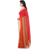 Generic Women's Faux Georgette Printed Saree With Unstitched Blouse 5.5Mtr (Red)