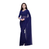 Generic Women's Dyed Solid Saree With Unstitched Blouse 5.5Mtr (Dark Blue)