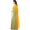 Generic Women's Faux Georgette Printed Saree With Unstitched Blouse 5.5Mtr (Yellow)
