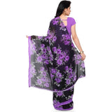 Generic Women's Faux Georgette Printed Saree With Unstitched Blouse 5.5Mtr (Purple)