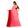 Generic Women's Georgette Solid Saree With Unstitched Blouse 5.5Mtr (Pink)