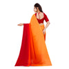 Generic Women's Georgette Solid Saree With Unstitched Blouse 5.5Mtr (Orange)