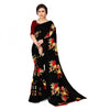 Generic Women's Faux Georgette Printed Saree With Unstitched Blouse 5.5Mtr (Black)