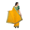 Generic Women's Chiifon Saree Printed Saree With Unstitched Blouse 5.5Mtr (Yellow)