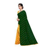 Generic Women's Georgette Printed Saree With Unstitched Blouse 5.5Mtr (Green)