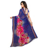 Generic Women's Georgette Printed Saree With Unstitched Blouse 5.5Mtr (Blue)