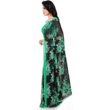 Generic Women's Faux Georgette Printed Saree With Unstitched Blouse 5.5Mtr (Green)