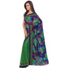 Generic Women's Faux Georgette Printed Saree With Unstitched Blouse 5.5Mtr (Green)