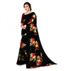 Generic Women's Faux Georgette Printed Saree With Unstitched Blouse 5.5Mtr (Black)