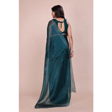 Generic Women's Jimmy choo Embellished Bollywood Saree With Unstitched Blouse 5.5Mtr (Green)