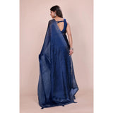Generic Women's Jimmy choo Embellished Bollywood Saree With Unstitched Blouse 5.5Mtr (Blue)