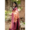 Generic Women's Litchi silk Printed Saree With Unstitched Blouse (Beige)