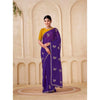 Generic Women's Digital Printed  Georgette Saree With Unstitched Blouse (Purple, 5-6 Mtrs)