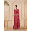 Generic Women's Digital Printed  Georgette Saree With Unstitched Blouse (Red, 5-6 Mtrs)