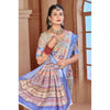 Generic Women's Printed Cotton Linen Saree withPrinted  Saree With Unstitched Blouse (Beige, 5-6Mtrs)