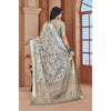 Generic Women's Printed Cotton Linen Saree withPrinted  Saree With Unstitched Blouse (Mint Green, 5-6Mtrs)