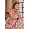 Generic Women's Printed Cotton Linen Saree withPrinted  Saree With Unstitched Blouse (Beige, 5-6Mtrs)