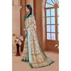 Generic Women's Printed Cotton Linen Saree withPrinted  Saree With Unstitched Blouse (Green, 5-6Mtrs)