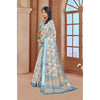 Generic Women's Printed Cotton Linen Saree withPrinted  Saree With Unstitched Blouse (Beige , 5-6Mtrs)