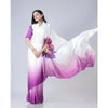 Generic Women's Soft Crepe Silk Printed Ready To Wear Saree With Unstitched Blouse 5.5Mtr (Purple)