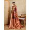 Generic Women's Silk Printed Saree With Unstitched Blouse 5.5Mtr (Peach)