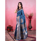 Generic Women's Banarasi Silk Printed Saree With Unstitched Blouse 5.5Mtr (Pinch)