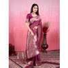 Generic Women's Banarasi Silk Printed Saree With Unstitched Blouse 5.5Mtr (Wine)