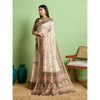 Generic Women's Silk Blend Printed Saree With Unstitched Blouse 5.5Mtr (Cream)