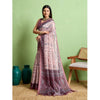 Generic Women's Silk Blend Printed Saree With Unstitched Blouse 5.5Mtr (Grey)