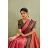 Generic Women's Silk Blended Jaquard Woven Saree With Unstitched Blouse 5.5Mtr (Pink)