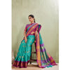 Generic Women's Silk Blended Jaquard Woven Saree With Unstitched Blouse 5.5Mtr (Light Blue)
