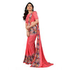 Generic Women's Georgette Printed Saree With Unstitched Blouse 5.5Mtr (Pink)