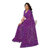 Generic Women's Georgette Printed Saree With Unstitched Blouse 5.5Mtr (Purple)