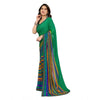 Generic Women's Georgette Printed Saree With Unstitched Blouse 5.5Mtr (Green)