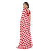 Generic Women's Georgette Printed Saree With Unstitched Blouse 5.5Mtr (Red-White)